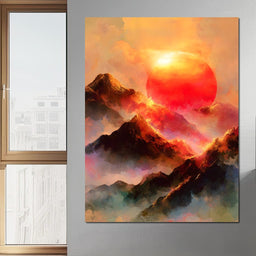 Radiant Dawn Over Ignited Peaks - NicheCanvas