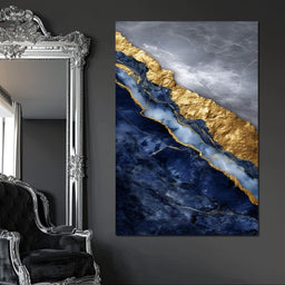 Gilded Midnight Marble Rift - NicheCanvas