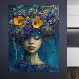 Floral Dreams in Indigo Depths - NicheCanvas