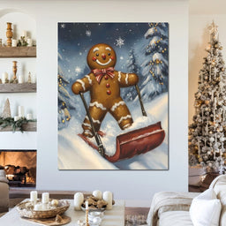 Gingerbread Joy Snowy Trek - NicheCanvas