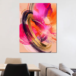 Radiant Magenta Gold Swirl Energy - NicheCanvas