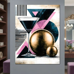 Midnight Toast to Golden Spheres - NicheCanvas