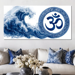Indigo Om Mandala Meditation - NicheCanvas