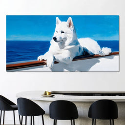 Oceanic Vista Canine Majesty - NicheCanvas