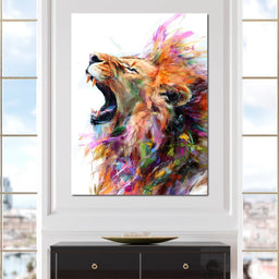 Roaring King Wild Color Burst - NicheCanvas