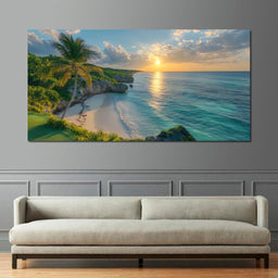 Sunlit Shores of Tranquility - NicheCanvas