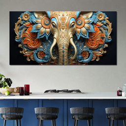 Majestic Elephant Flourish - NicheCanvas