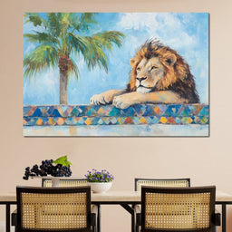 Lion Oasis Tranquility - NicheCanvas