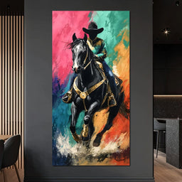 Galloping Midnight Charro Charge - NicheCanvas