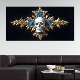 Gilded Skull Baroque Emblem - NicheCanvas