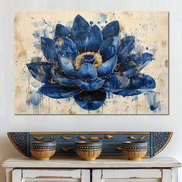 Sapphire Lotus Splendor - NicheCanvas