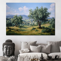 Sunlit Olive Grove Vista - NicheCanvas