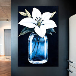 Petals In Glass Reflection - NicheCanvas