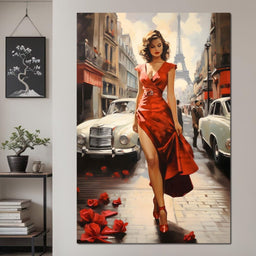 Glamour in the Streets of Paris - NicheCanvas