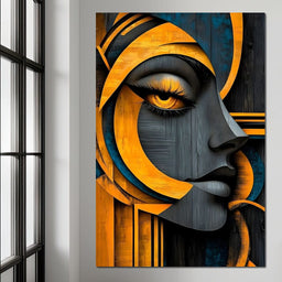 Golden Abstraction Odyssey - NicheCanvas