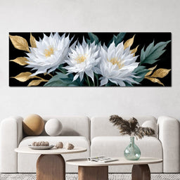 White Lotus Gold Leaf Bouquet - NicheCanvas