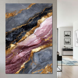 Gilded Marble Rose Current - NicheCanvas