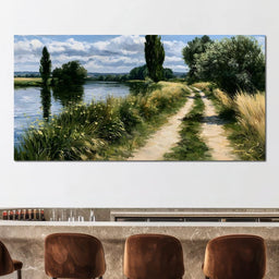 Walking Towards The Summer Riverbank - NicheCanvas
