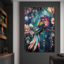 Enchanted Jewel Toned Bird Fantasy - NicheCanvas