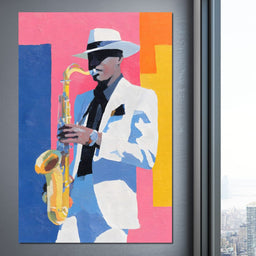 Vibrant Jazz Sax Soloist Style - NicheCanvas