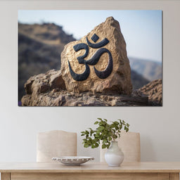 Om Mountain Stone Aum Sign - NicheCanvas