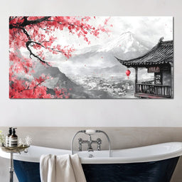 Cherry Blossom Landscape - NicheCanvas