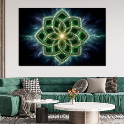 Celestial Emerald Knot Bloom - NicheCanvas