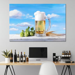 Golden Mug Amidst Summer Clouds - NicheCanvas