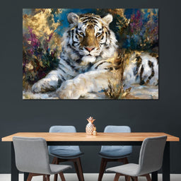 Golden White Tiger Reverie - NicheCanvas