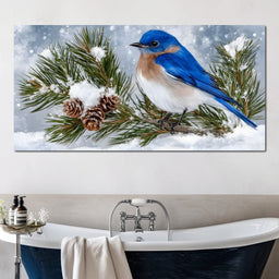 Snowy Bluebird Tranquility - NicheCanvas