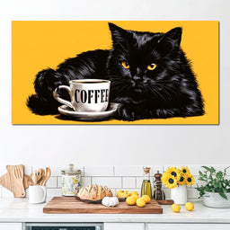Black Cat Black Coffee - NicheCanvas