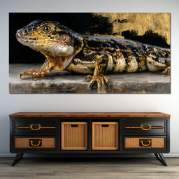 Ancient Scales Upon Gilded Ground - NicheCanvas