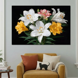 Midnight Lily Bouquet Bloom - NicheCanvas