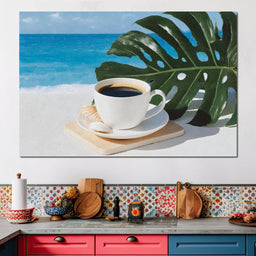 Seaside Coffee Escape Moment - NicheCanvas
