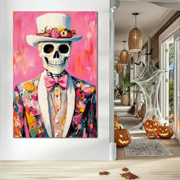 Dapper Skeleton Floral Jubilee - NicheCanvas