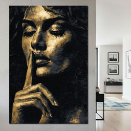 Golden Silence Portrait Muse - NicheCanvas