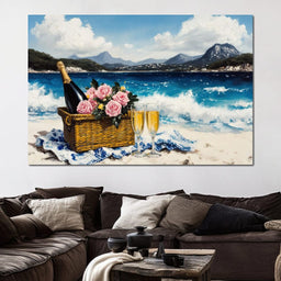 Champagne Dream by the Sea - NicheCanvas