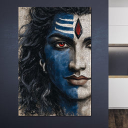 Shiva Gaze Ancient Script Face - NicheCanvas