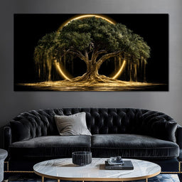 Ancient Tree Upon The Hollow Moon - NicheCanvas