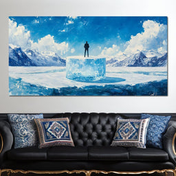 Solitude on Icy Summit - NicheCanvas