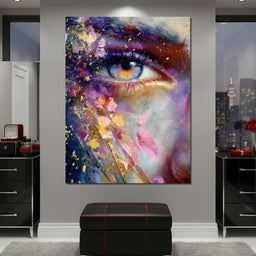 Cosmic Eye Gold Splatter - NicheCanvas