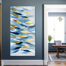 Golden Koi Abstract Waterscape - NicheCanvas