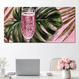 Pink Fizz Monstera Gold - NicheCanvas
