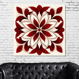Crimson And Bone Medallion - TooplesArt - NicheCanvas