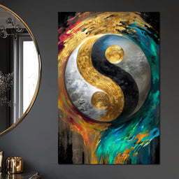 Cosmic Balance Golden Flux - NicheCanvas