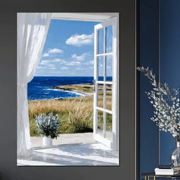 Ocean Breeze Through Open Window - NicheCanvas