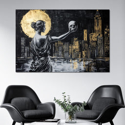 Golden Reflection Over the City - Wildrose Creations - NicheCanvas