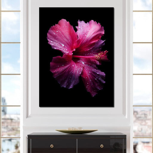 Rainkissed Pink Hibiscus Petals Canvas Print