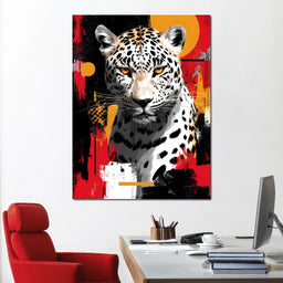 Golden Sun Leopard Stare - NicheCanvas