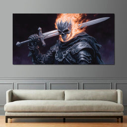 Flaming Skull Knight Sovereign - NicheCanvas